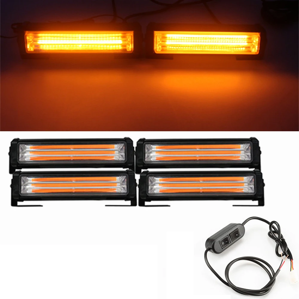 

40W 80W COB Car Truck Grille LED Strobe Light Fireman Police Flashing Emergency Warning Lights Red Blue Yellow White 12V 24V