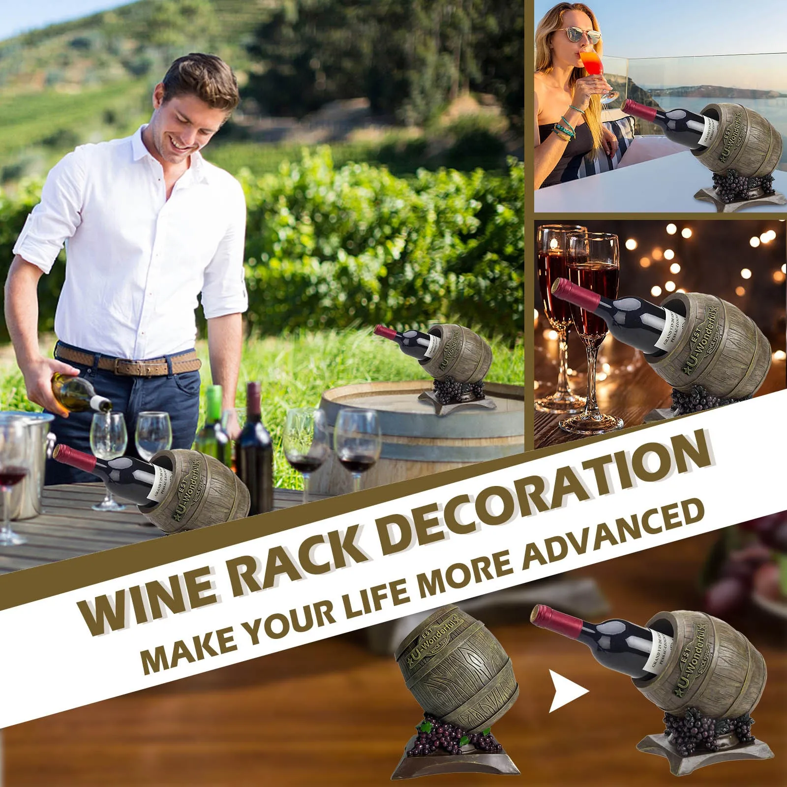 

Подставка для подарка, украшение для вина, ручное творчество-домашний бочонок, креативное украшение и прочное украшение