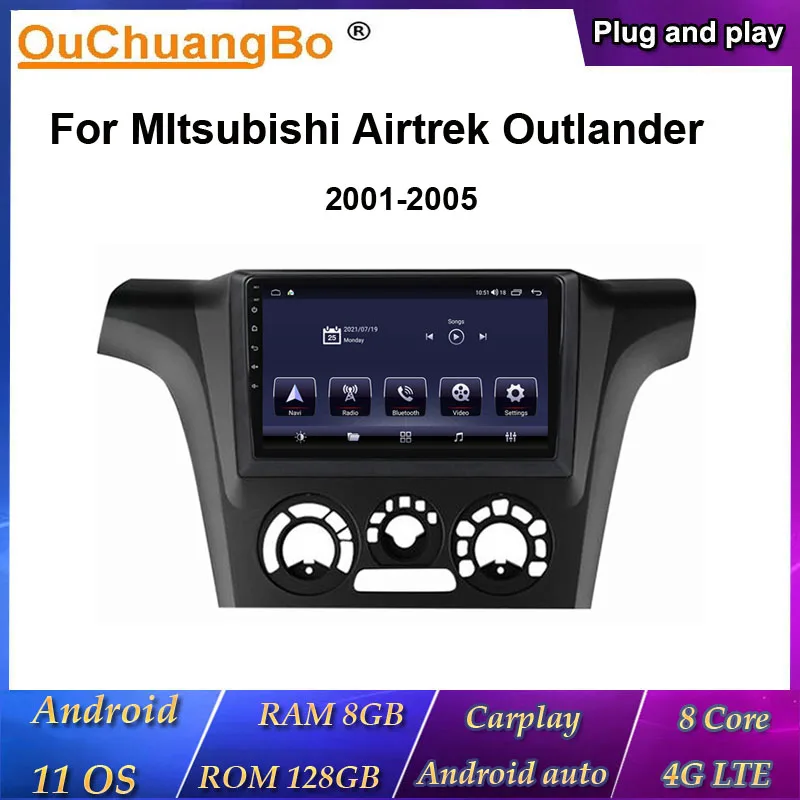 

Ouchuangbo автомобильный радиоприемник Android 11 для Mitsubishi Airtrek Outlander 2000-2005 RHD с Carplay 8 ядер 8 ГБ 128 ГБ Android Авто AHD