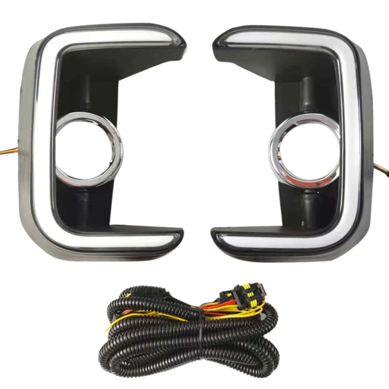 

1 Pair Car LED Daytime Running Light Turn Yellow Signal Relay 12V DRL Daylight for Kia Seltos 2020 2021