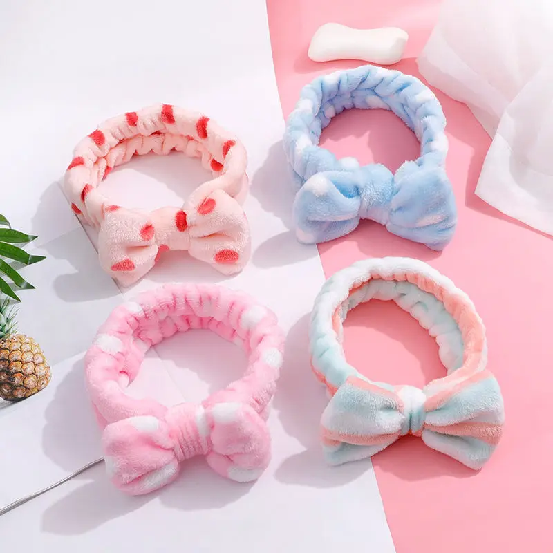 

Colourful Dot Headwear Antler Plush Bow Makeup Band Widening Beam Hair Towel Face Wash Bathroom Exercise Bathroom Supplies Hoop