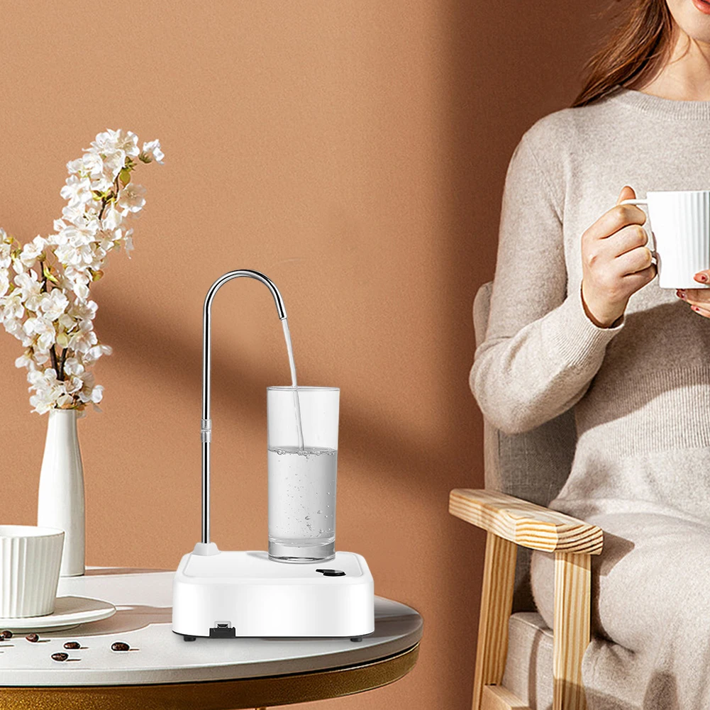 

Automatic Smart Water Dispenser Portable Rechargeable Desktop Water Dispenser 1200mAh with Silicone Pipe for Home Kitchen Office