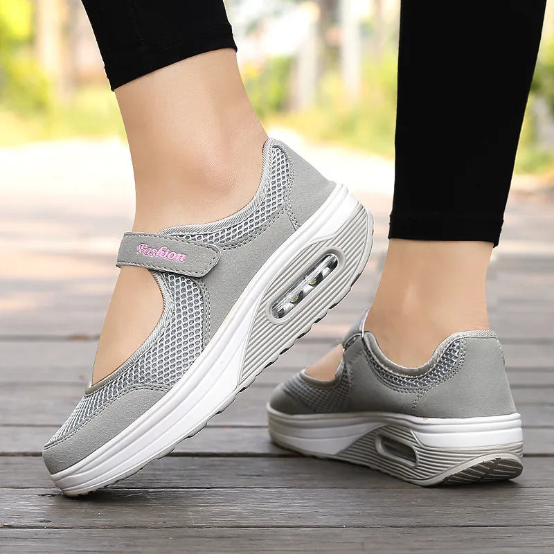 

Fashion Women Platform Sneakers Mesh Breathable Summer Beach Shoes Vulcanized Walking Shoes Cut-outs Lightweight Casual Shoes