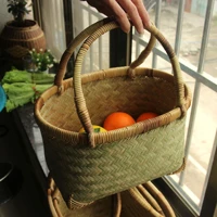 hand woven bamboo basket portable farm vegetable basket household basket fruit storage environmental friendly shopping basket