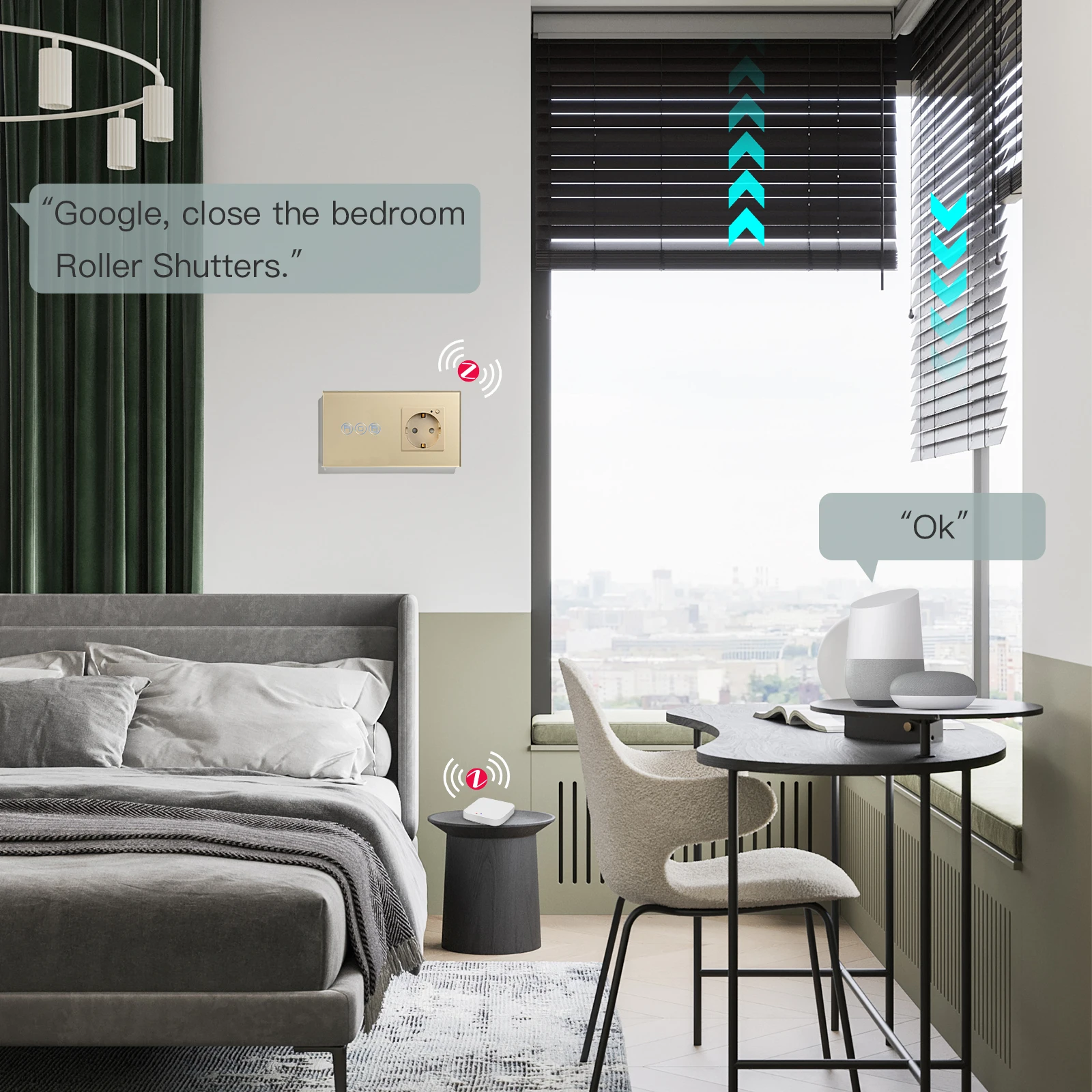 Фото Сенсорный затвор BSEED Tuya Zigbee, умная розетка для электрического двигателя, управление через приложение Alexa №4