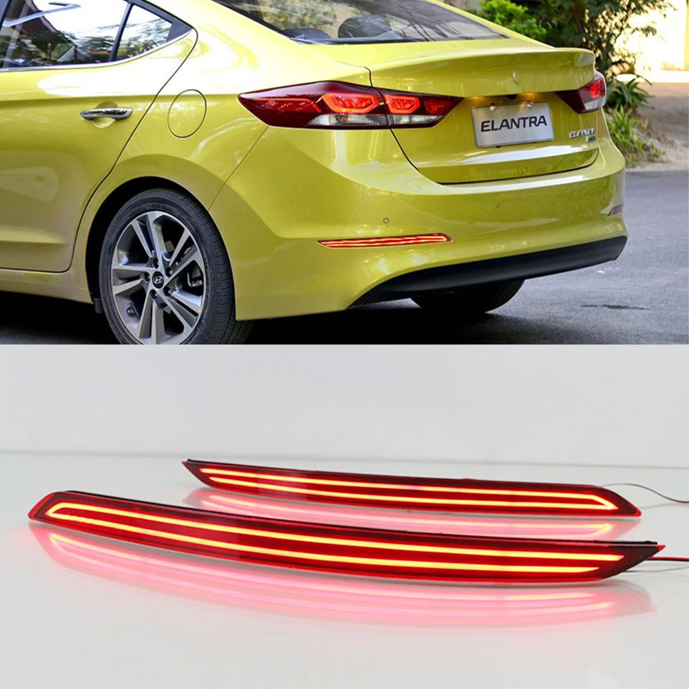 

Nice 1 Pair LED Reflector Car Rear Bumper Light Parking Stop Brake Lamp Taillight For Hyundai Elantra 2016 2017 2018 2019