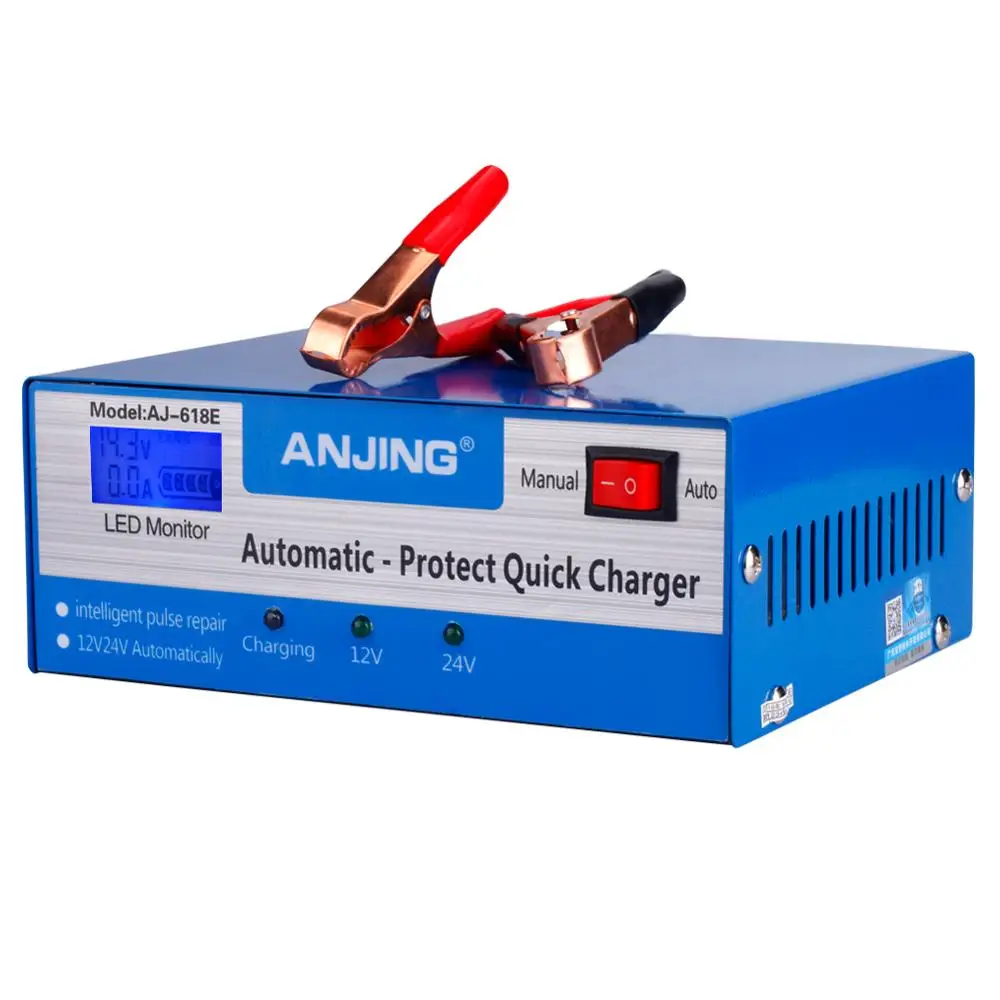 

Pulse Repair Car Battery Charger 130V-250V 200AH 12V 24V Full Automatic Battery Charger Motorcycle Car Fast Charging LED Monitor