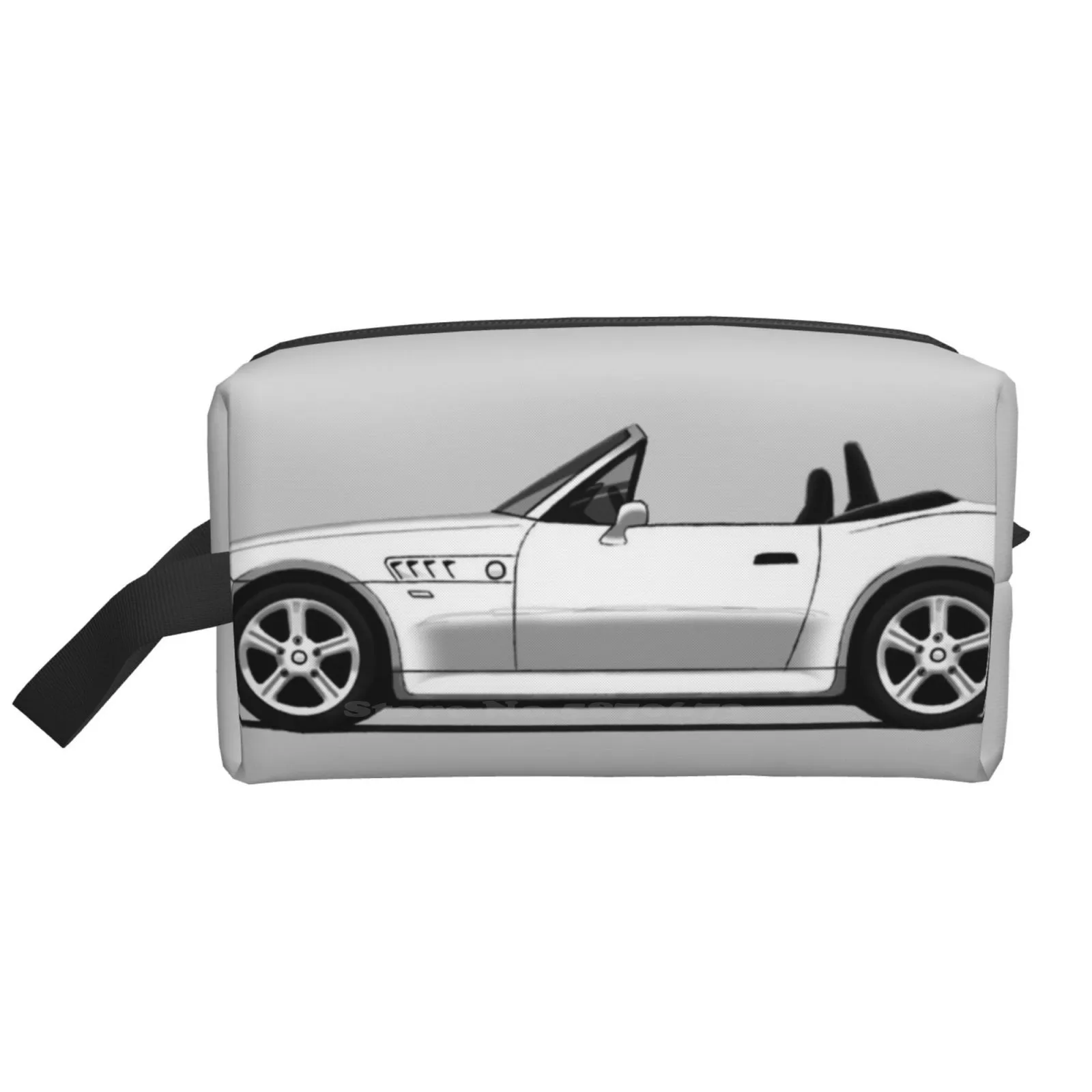 

White Roadster Travel Storge Bag Digital Portable Zipper Pen Bags Roadster Convertible German Goseatonio Design Jaag Car Classic