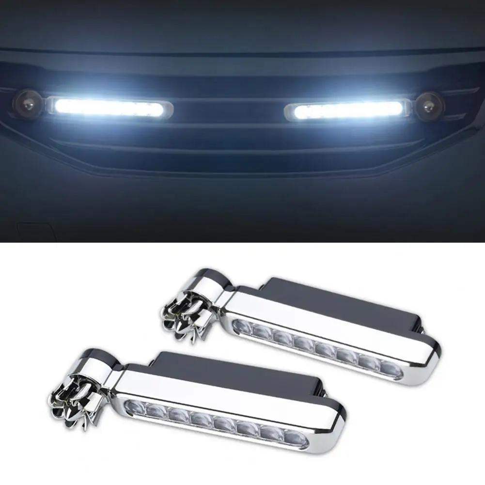 

2Pcs Daytime Running Lamp Wind Powered Plastic Super Bright 8 LED DRL Headlight Light LED DRL for Vehicle