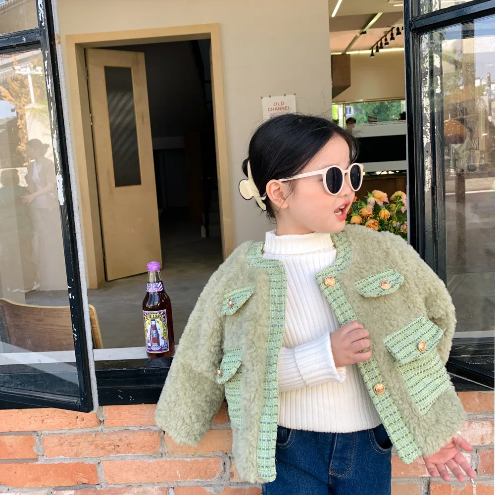 

Parkas Outerwear 2022 O-neck Collar Single Breasted Regular Sleeve Cotton Polyester Soft Solid Fashion Casual Winter Kids Girls