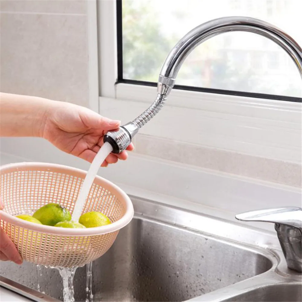 

Kitchen Faucet Adjustable Water Saving High Pressure Nozzle Tap Adapter Kitchen Extension Tube Rotatable Accessories