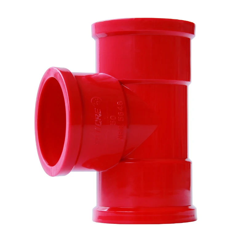 ID 20/25/32/40/50/63 мм утолщенный белый/красный Т-образный 3-ходовой соединитель фитинги