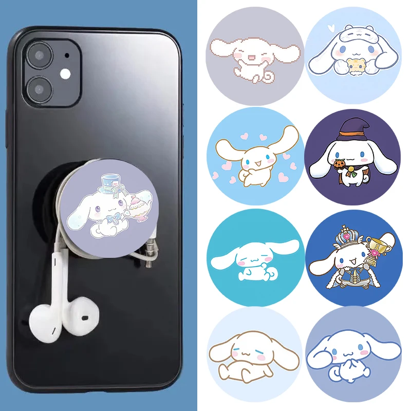

Sanrio Kawaii Cinnamoroll Foldable Mobile Phone holder Lazy Custom Airbag Retractable Paste Type Cute Cartoon Gift Phone Buckle