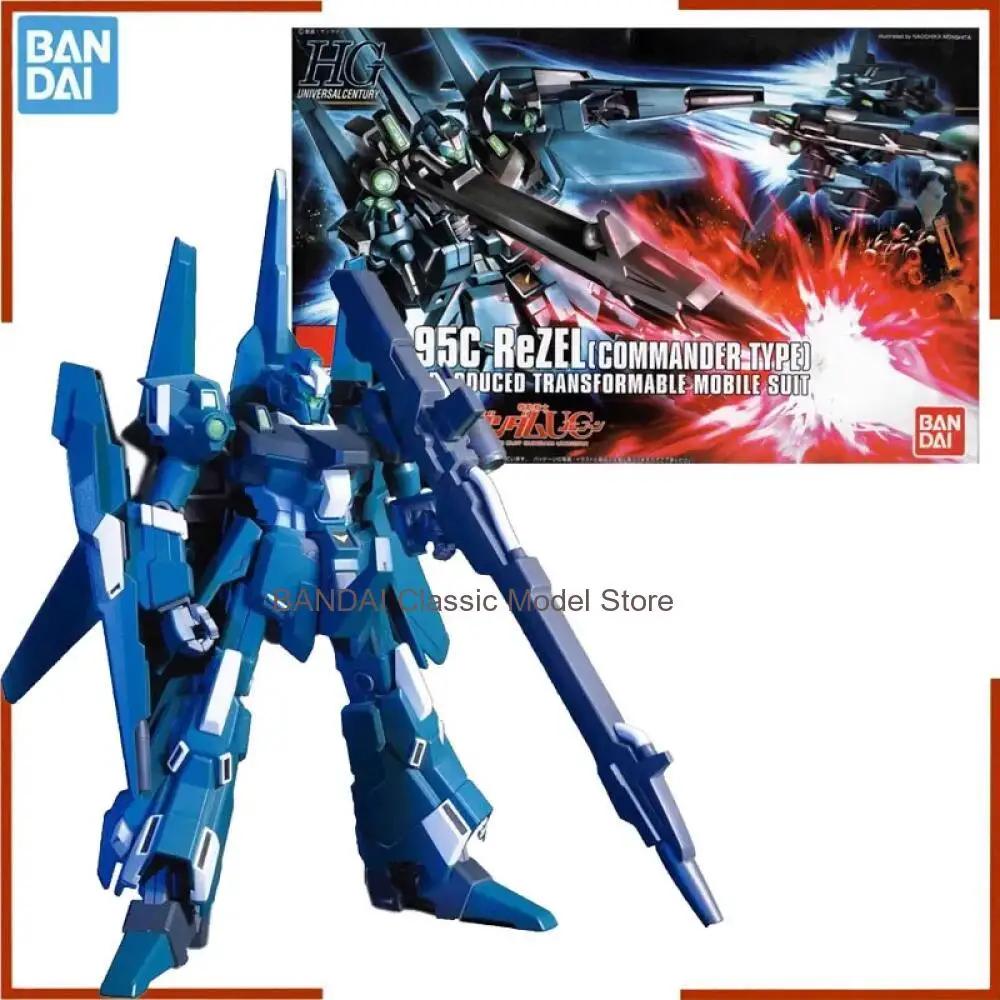 Фото Оригинальный набор для сборки модели Bandai Gundam HGUC 1/144 UNICORN RGZ-95C ReZEL Commander Type, аниме-фигурка, игрушка для мальчиков, подарок №1