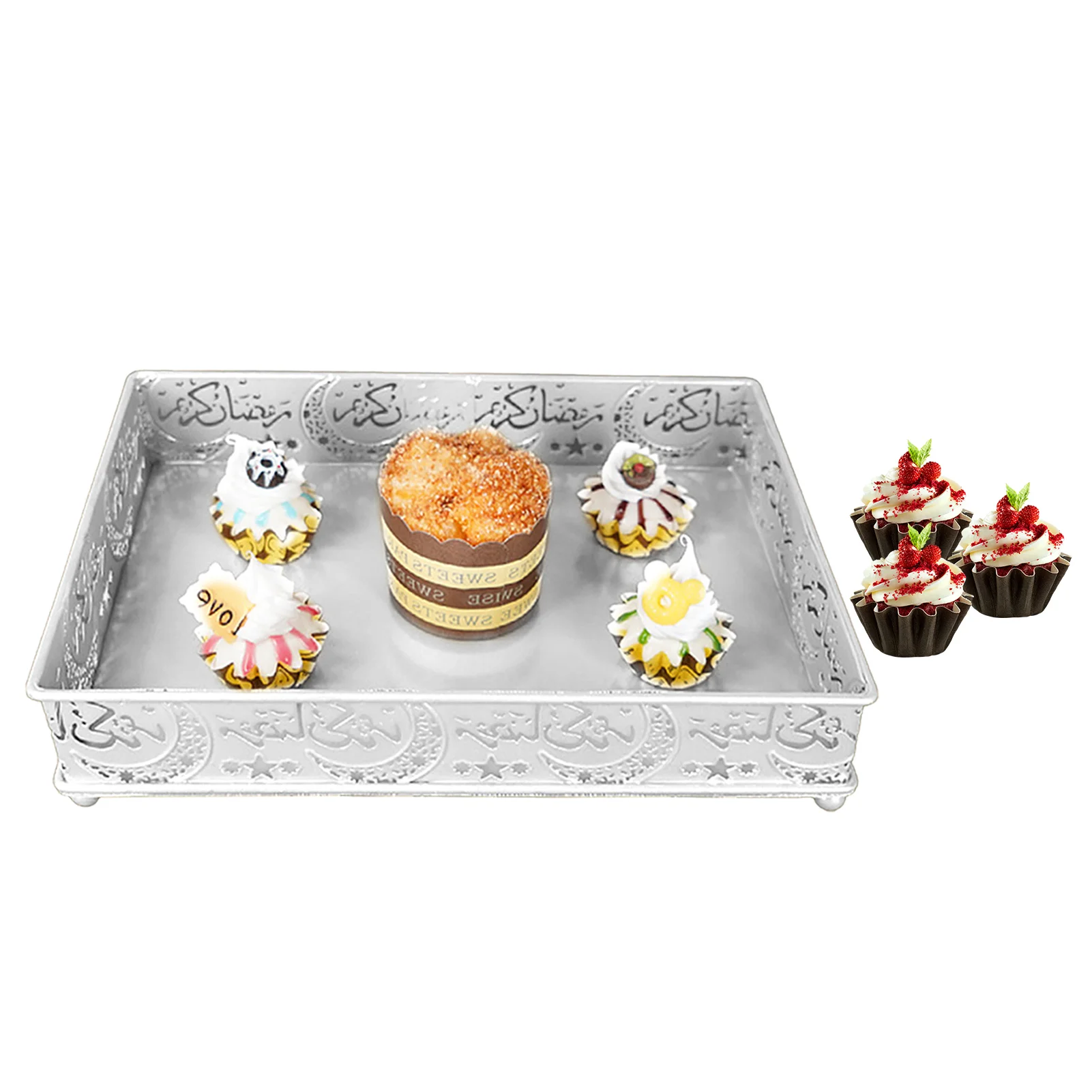 Высококачественный металлический поднос для пищевых продуктов ислама ИД