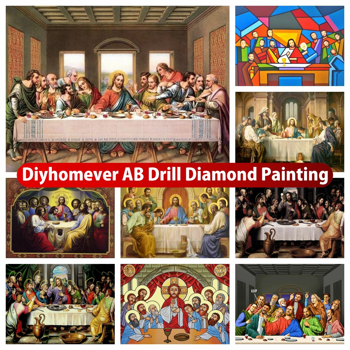 

Алмазная живопись с изображением последнего ужина 5D DIY AB, вышивка, искусство, ручная работа, вышивка крестиком, мозаика, картина, Декор для дома ручной работы Gift