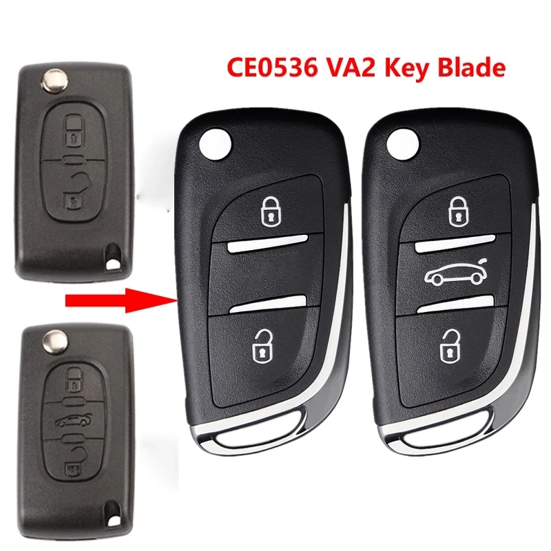 

CE0526 Modified Flip Key Shell foCitroen Elysee C2 C3 C4 C5 C6 Berlingo Xsara Picasso Peugeot 206 307 607 308 408 807 Partner