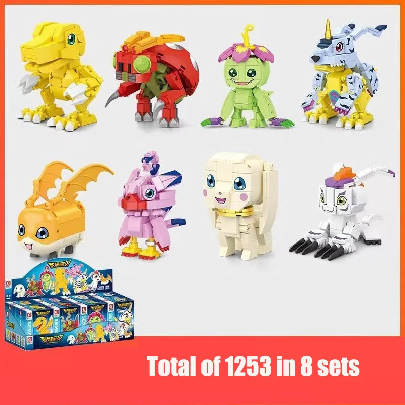 

Digimon 8 Styles Anime Building Blocks Action Figure Models Bricks Collectible Model Toys Children Doll Kids Gift