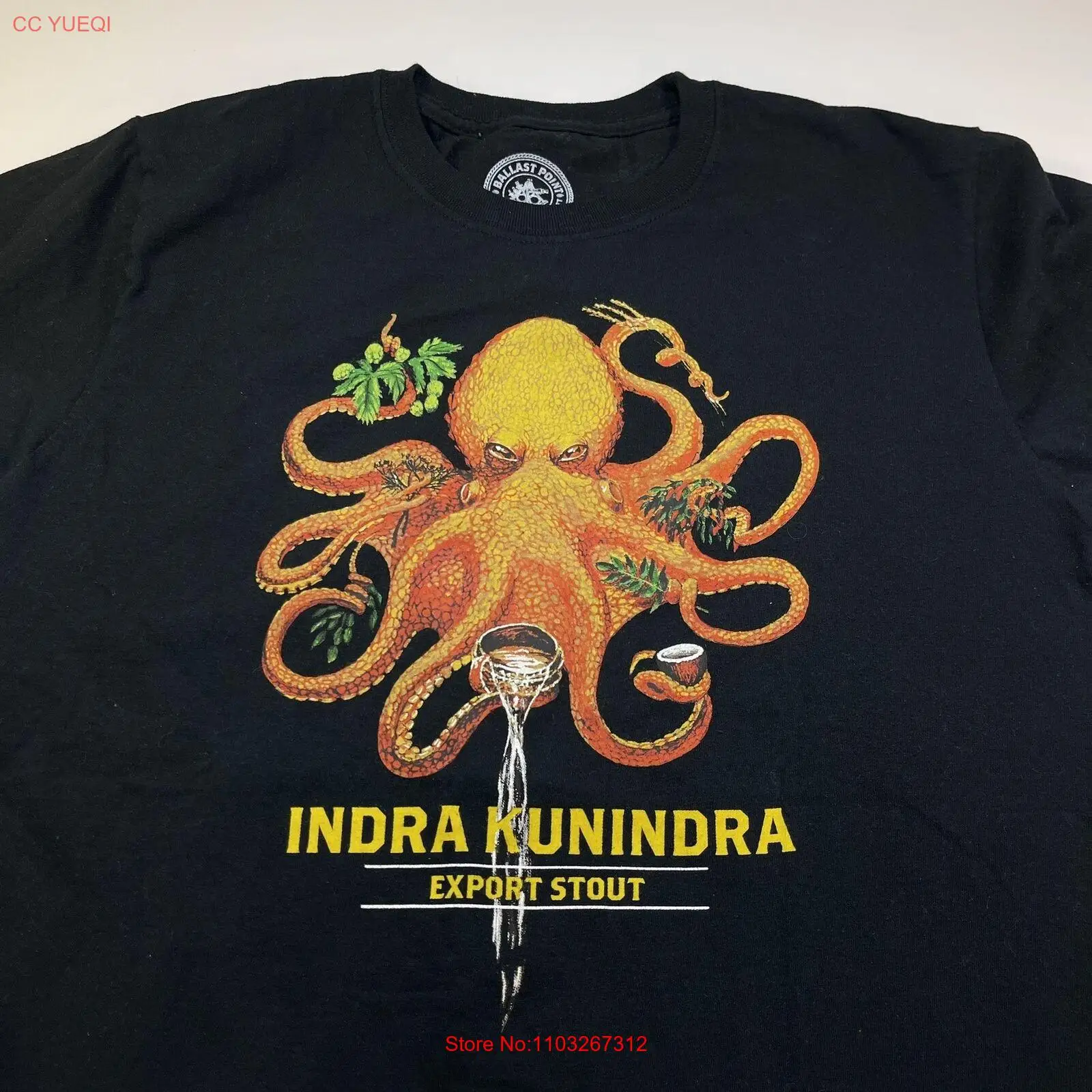 Балласт точечный Осьминог Пивоваренная INDRA KUNINDRA пивная барная Футболка Sz Men M