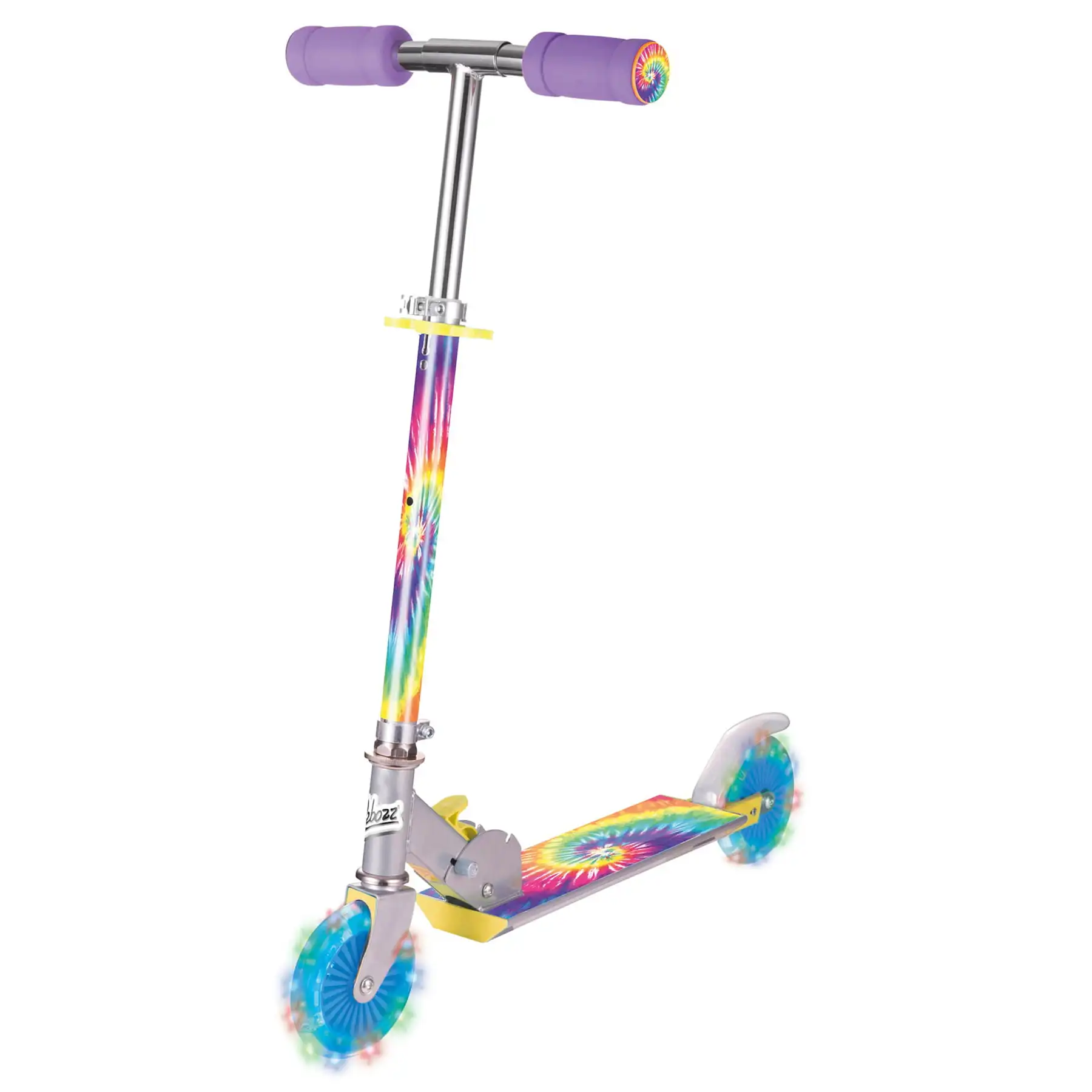 

Tie Dye Foldable Kick Scooter with Light-up Wheels, Ages 5 and up