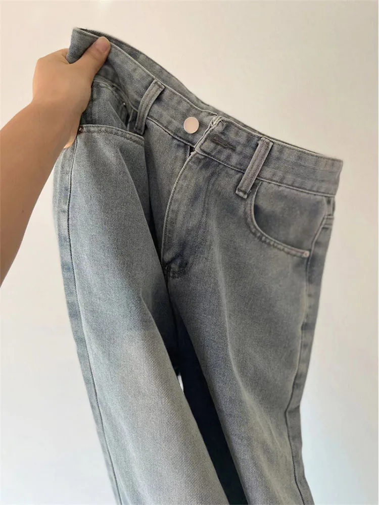 

Светильник-голубые джинсы 2022 осенние свободные джинсовые брюки с высокой талией винтажные Промытые женские универсальные простые уличные ...