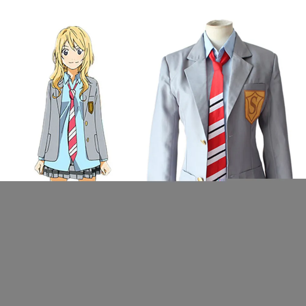 

Your Lie in April Miyazono Kaori Arima Kousei Cosplay Costume Japanese Anime School Uniforms Halloween Fancy Suit
