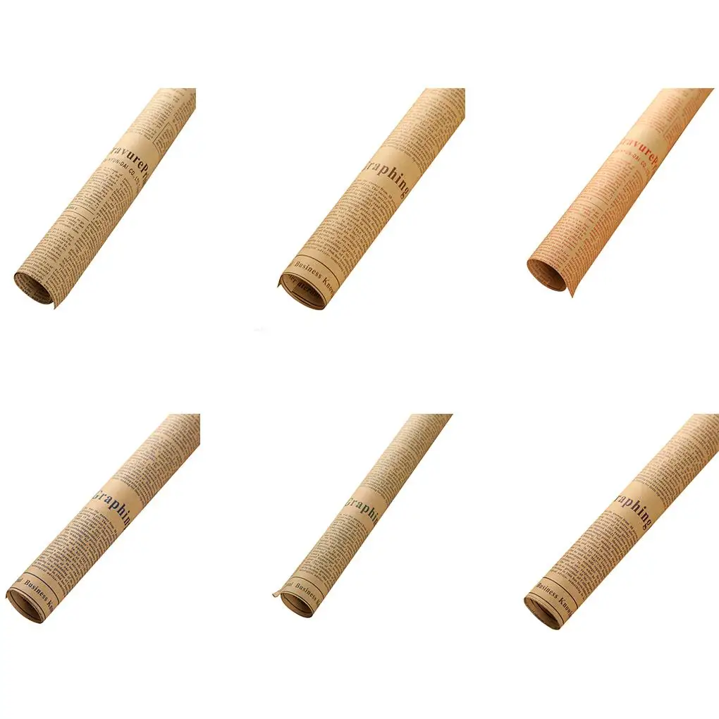 

10pcs Newspaper Wrap Paper Double Sided Party Gift Flower Wrap Decor Kraft Paper Event Party Supplies