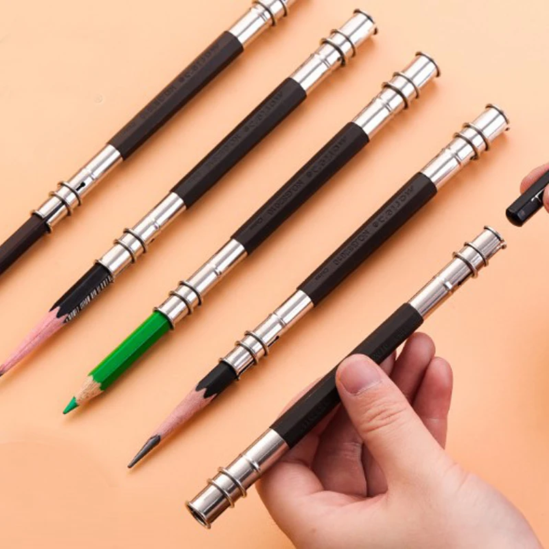 

15pcs Adjustable Dual Head Metal Pen Clip Pencil Extender Holder Pencil Lengthener School Student Office Painting Art Supplies
