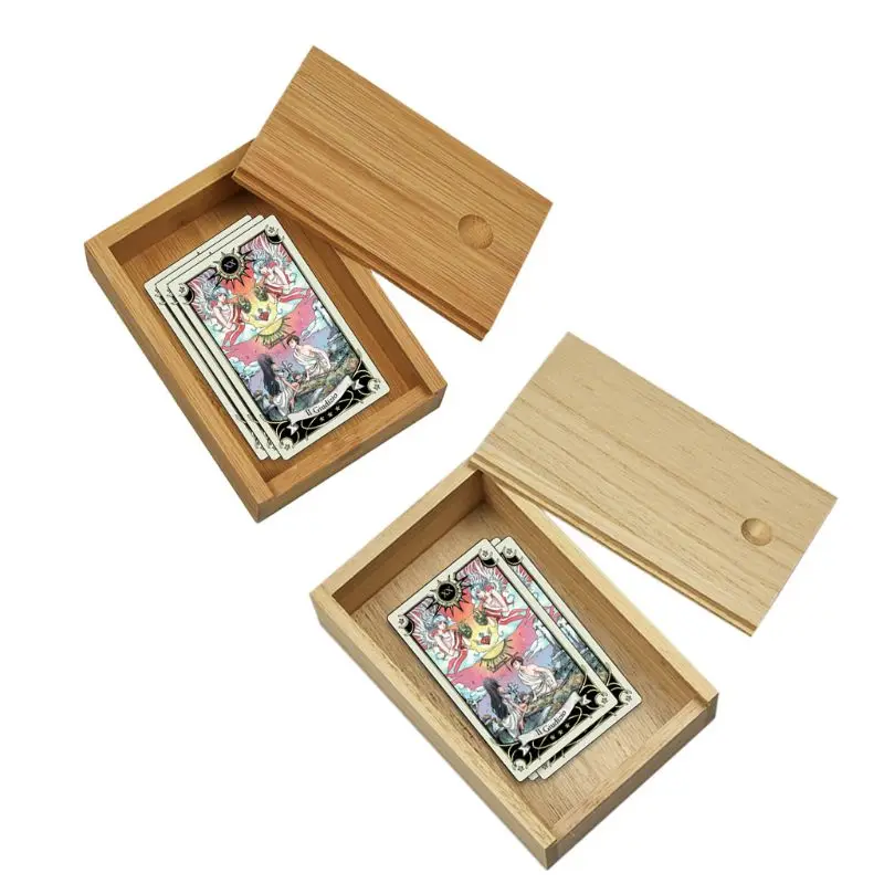 

Bamboo Cards Storage Box Desktop Wooden Poker Playing Card Box Case Tarot Box 24BD