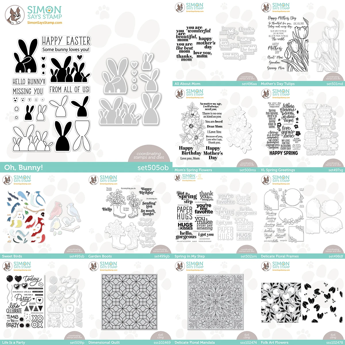 

Bunny Flower Stamp and Metal Cutting Dies Essentials diy Scrapbooking Photo Album Decorative Embossing PaperCard Crafts Die 2022