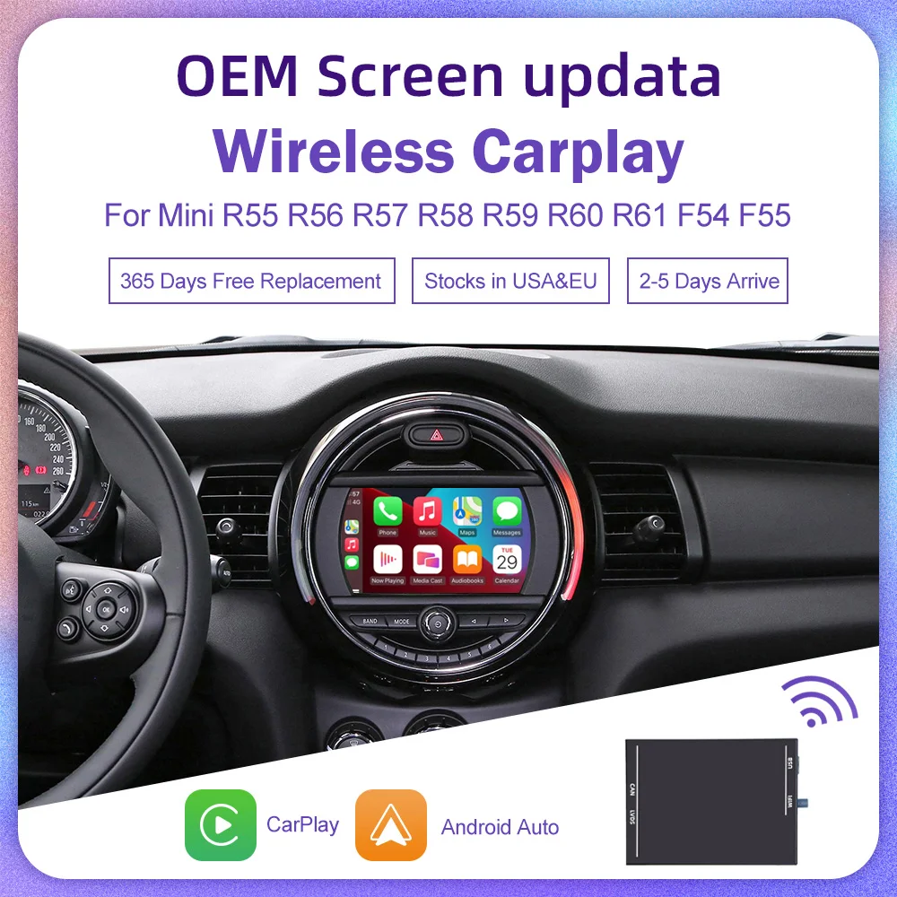 

Wireless Apple CarPlay Android Auto for Mini R55 R56 R57 R58 R59 R60 R61 F54 F55 Clubman Countryman Hardtop John Cooper F56 F57