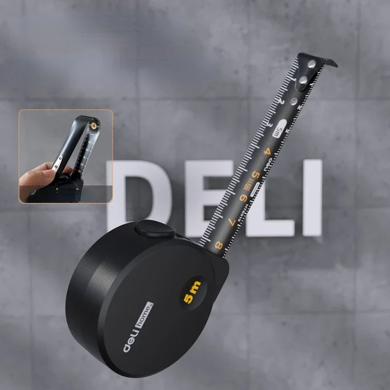Deli Tools 1 шт. 3/5 м черный стальной материал измерительная лента многофункциональный