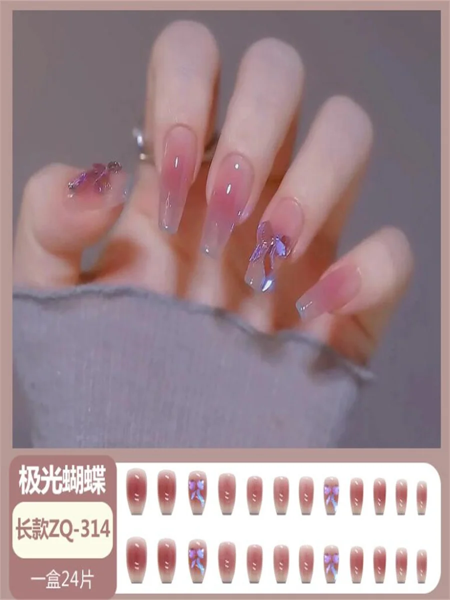 Wearing nail patches in summer ice-permeable wearable butterfly nail patches fake nails nail patches for woman accessories