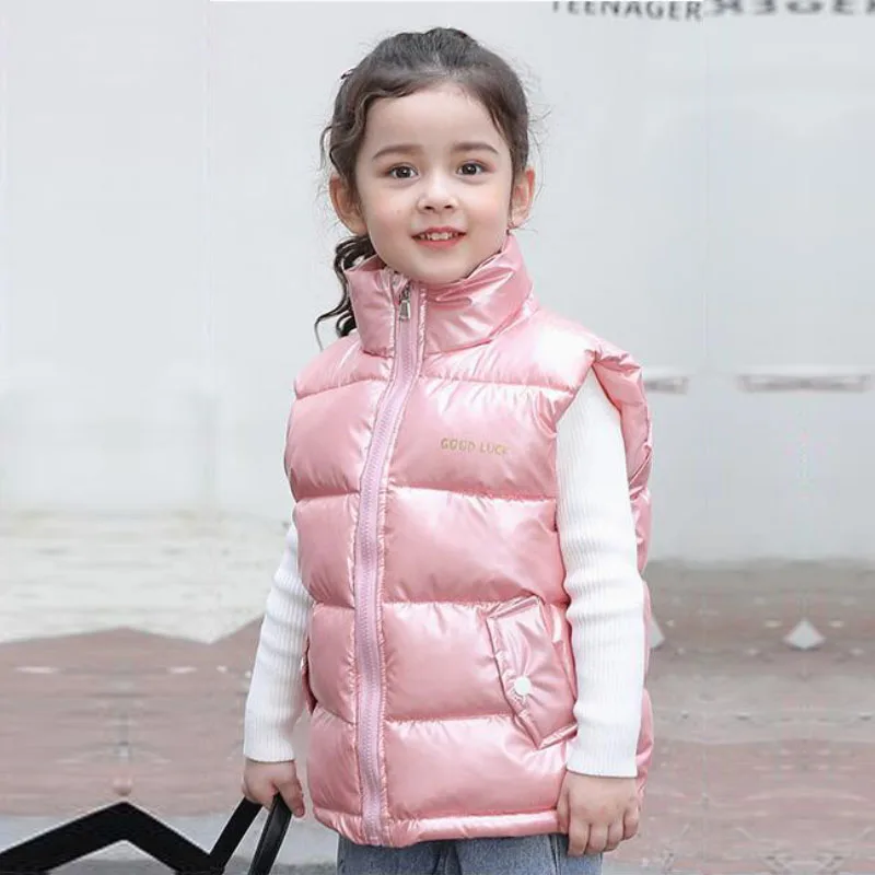 

My order down jackets vest boys girls spring autumn dazzle color sports leisure 2-8 years old Korean fashion children's clothing