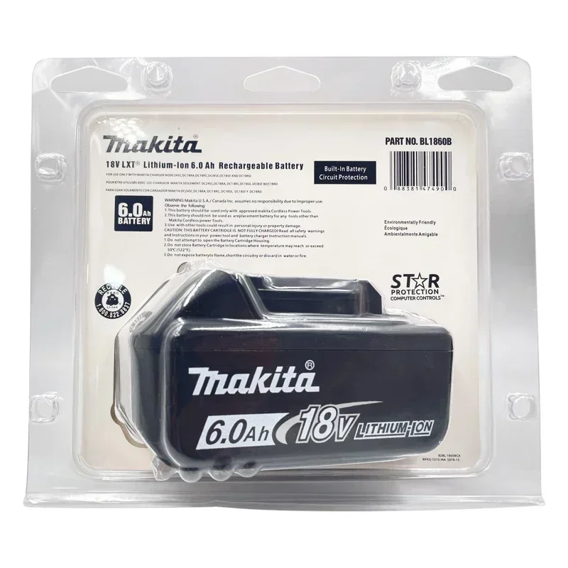 100% оригинальный аккумулятор Makita 18 В 6000 мАч bl1850b BL1850 bl1860 bl 1860 bl1830 bl1815 bl1840 LXT400 для