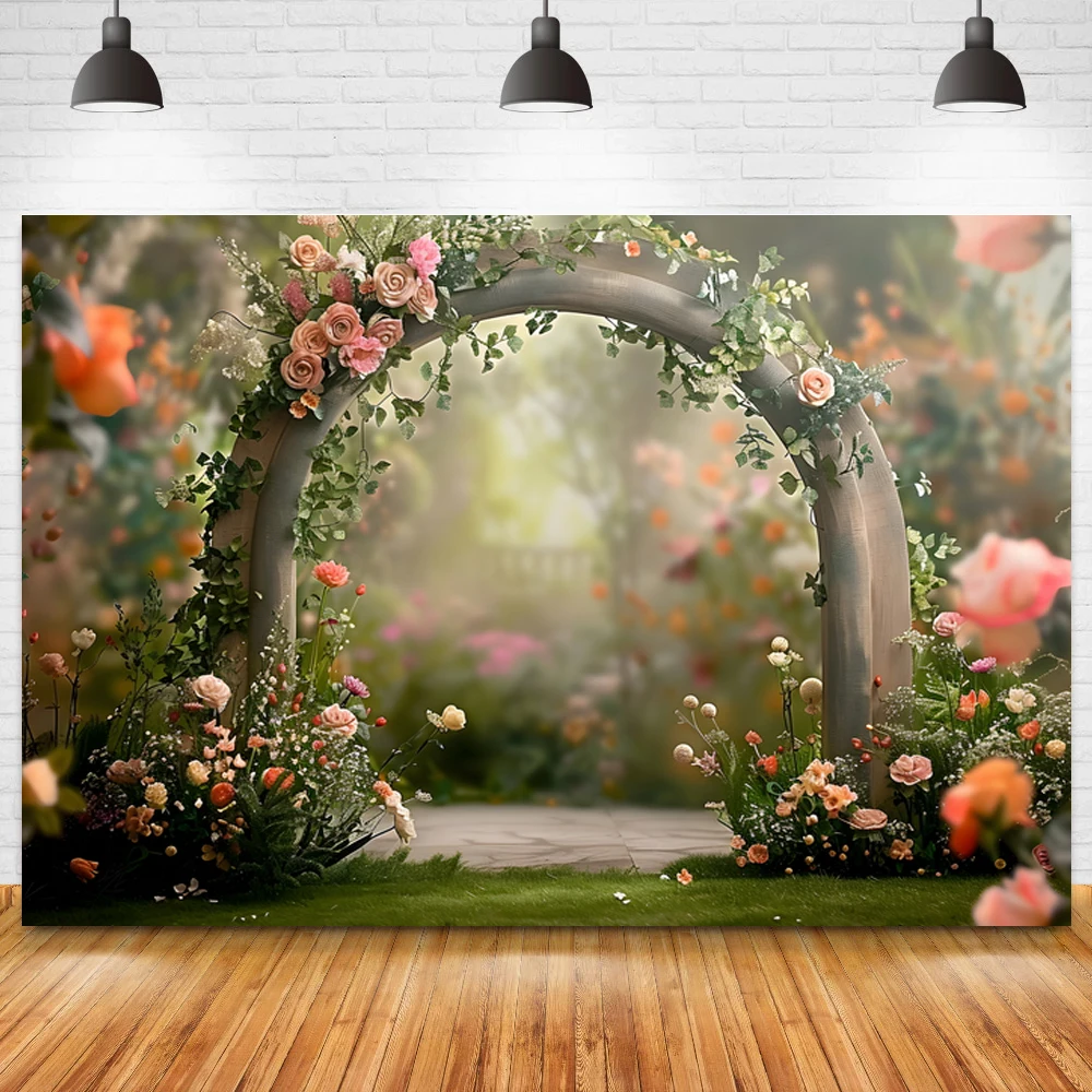 Фотофоны с изогнутыми цветами дверью свадьбы боке абстрактный Спринт сцена