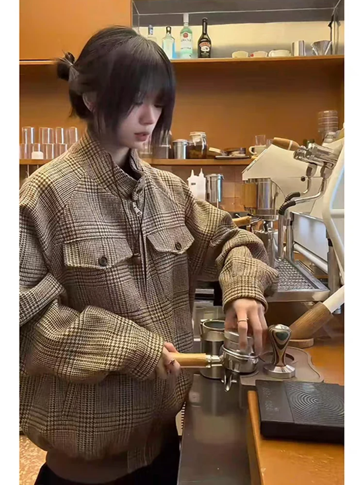 Мужская куртка Harrington Oclin с узором гусиные лапки осенне-зимняя высококачественная