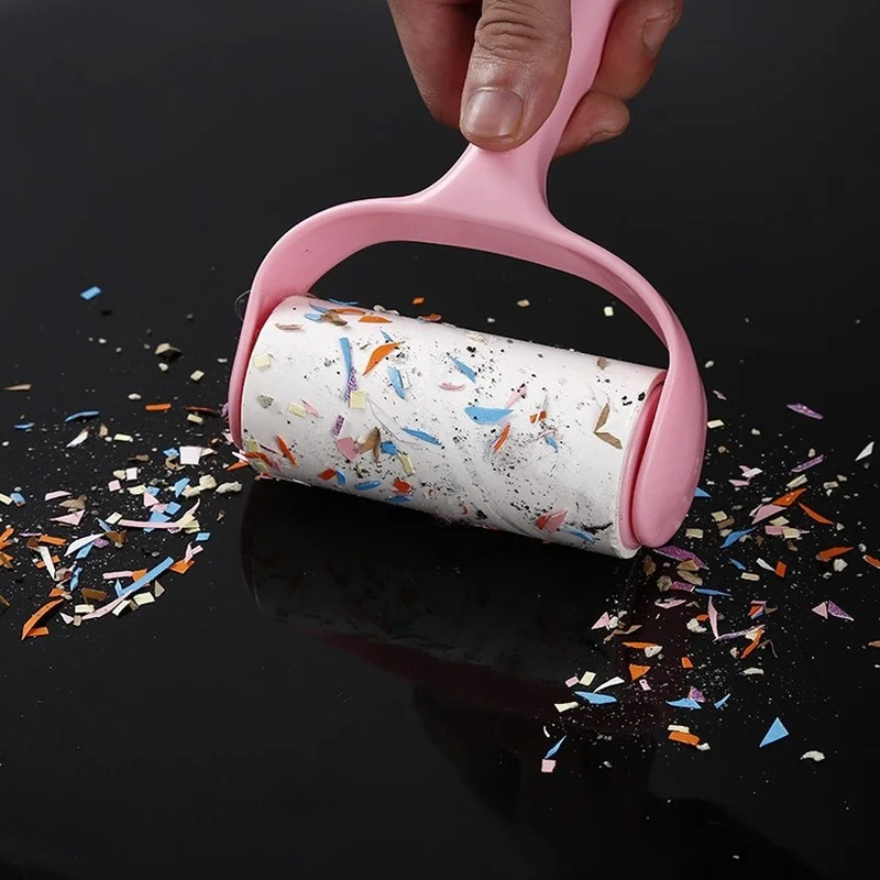 

Handle Sticky Roller Pet Hair Clothes Carpet Tousle Remover Sticker Tear-off Sticky Wool Roller with Cover Lint Removal Tools