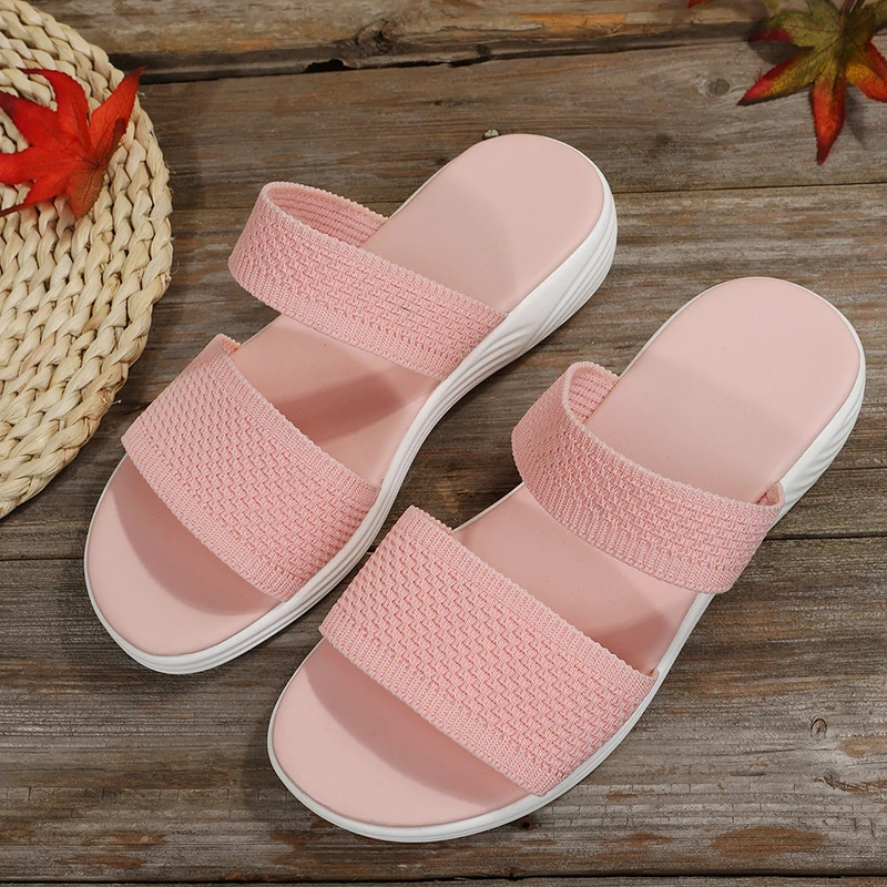 Sandals Women Summer New 2022 Female Wedge Platform Sandals Ladies Outdoor Beach Sandals Elastic Band Designer Summer Slippers
