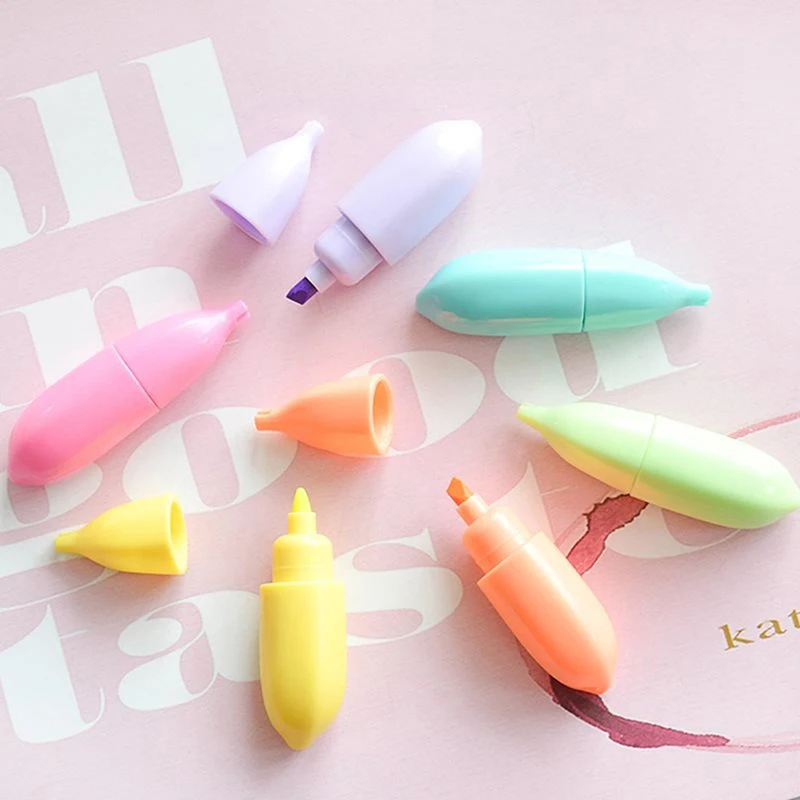 

6PCS/Set Cute Colorful Highlighter Marker Set Pen Drawing Fluorescence Marker Pen Watercolor Pen DIY Graffiti Pen