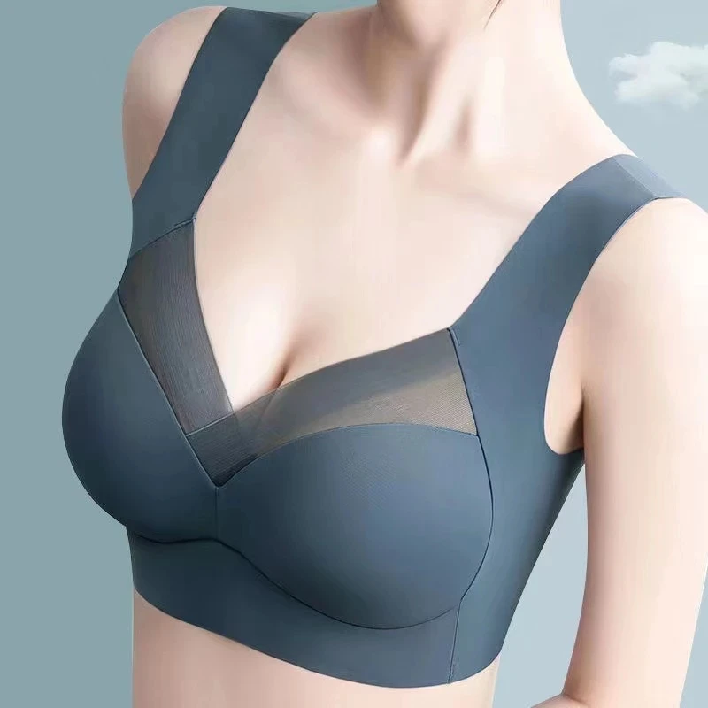 

Top Seamless Women's Bras Large Size Top Support Show Small Comfortable No Steel Ring Underwear Yoga Fitness Sleep Vest