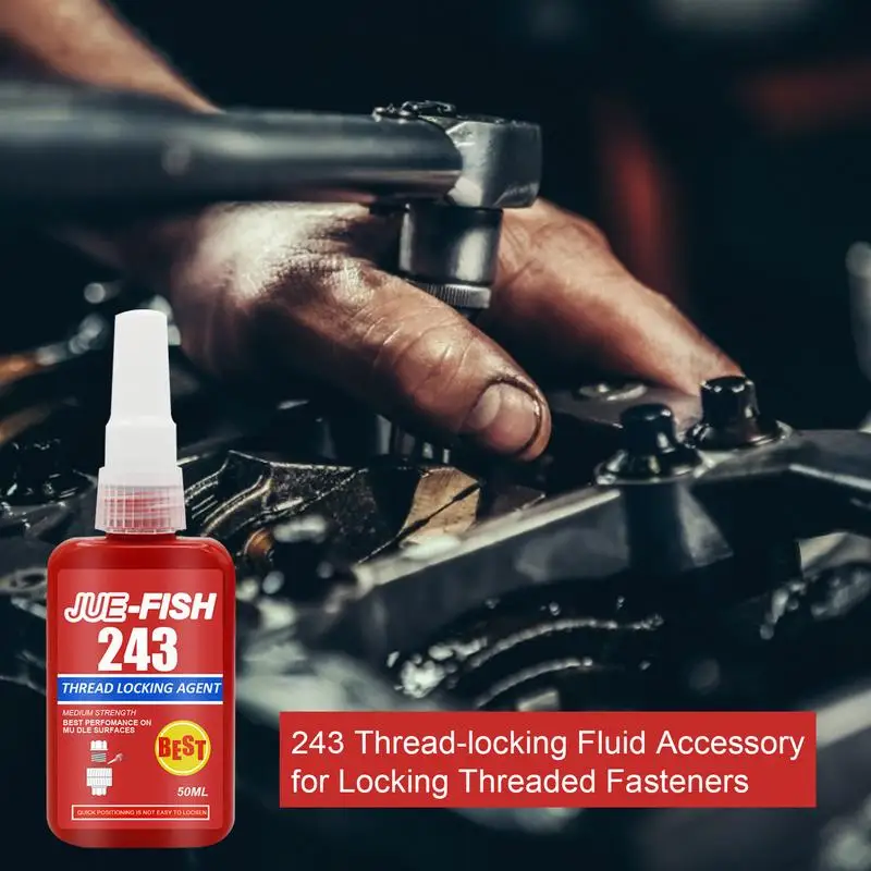 

Threadlocker Red 243 Medium Strength Oil Tolerant M2-M12 Screw Wire Sealing Glue Anaerobic Nuts Bolts Thread Locking Agent