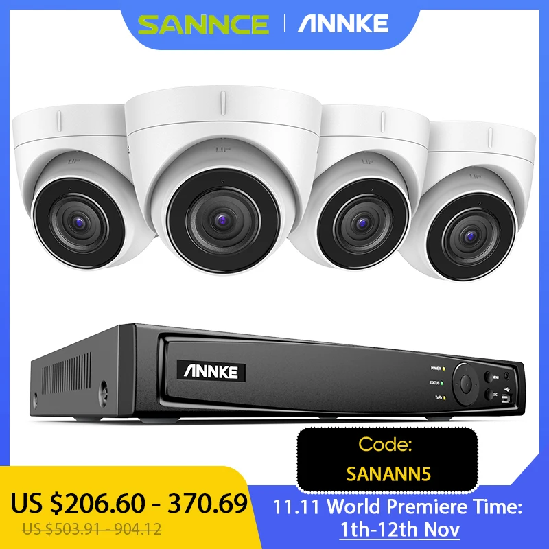 

Система видеонаблюдения ANNKE 4K Ultra HD POE, 8-канальный сетевой видеорегистратор с камерой безопасности 8 Мп, s, комплект видеонаблюдения