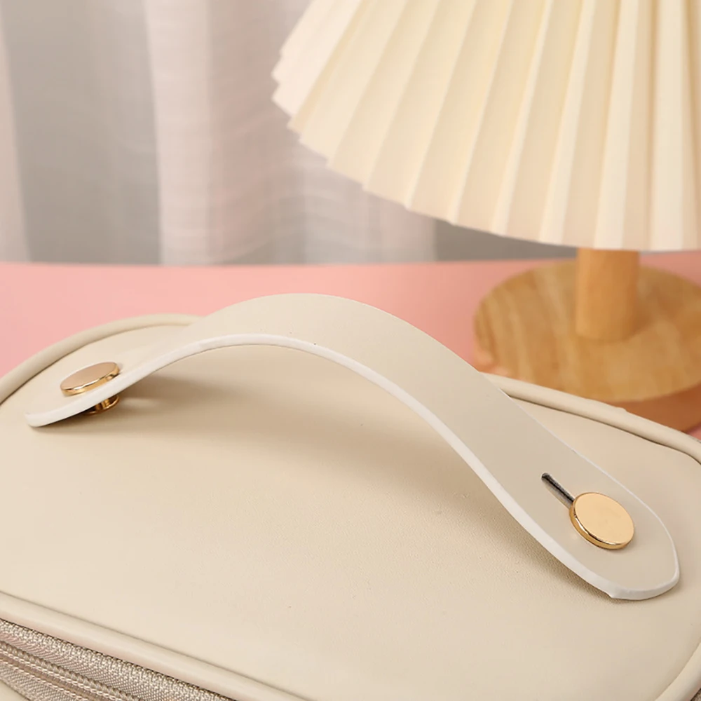 Large-capacity Makeup Bag PU Leather Portable Travel Wash Cosmetic Bag Toiletries Organizer Female Storage Handheld Box 2023 New