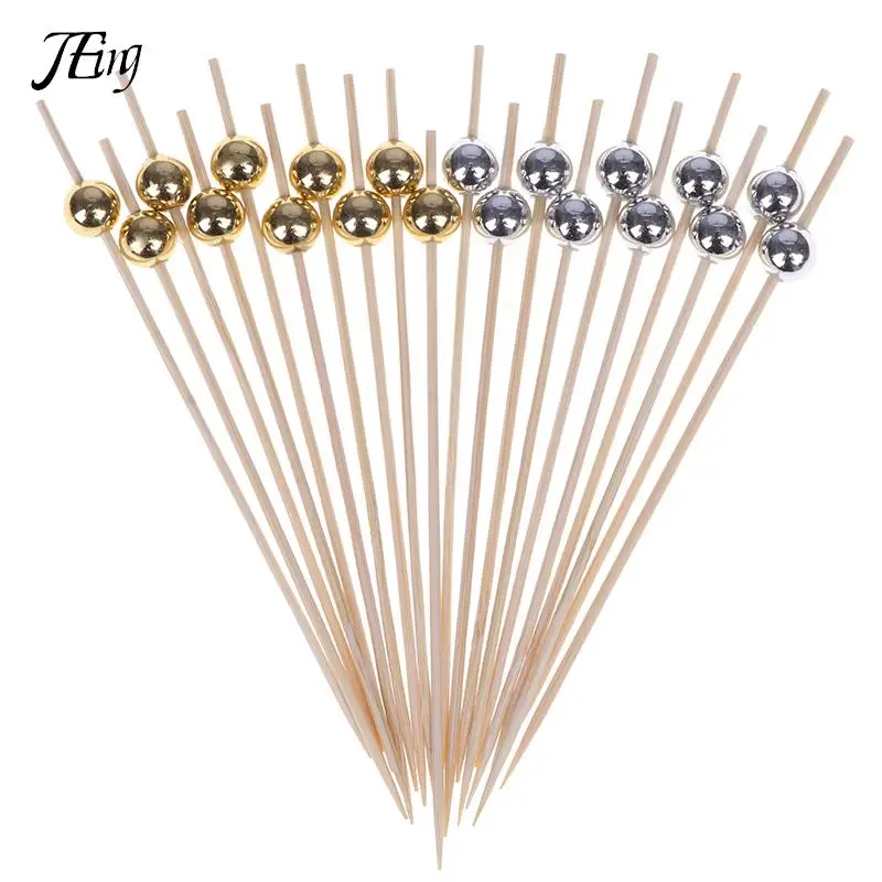 

100 шт 12 см фруктовая вилка для закуски бамбуковые палочки жемчужные деревянные зубочистки коктейль пищевой шампур выбирает вечерние свадеб...