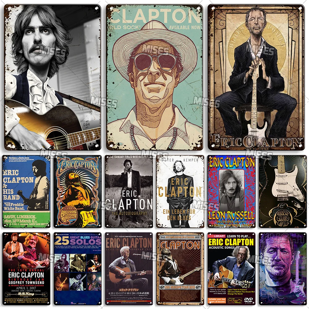 Металлический постер Эрик Клэптон, декоративная тарелка, винтажный металлический знак, постер для дома, бара, кафе, промышленный декор, металлический налет