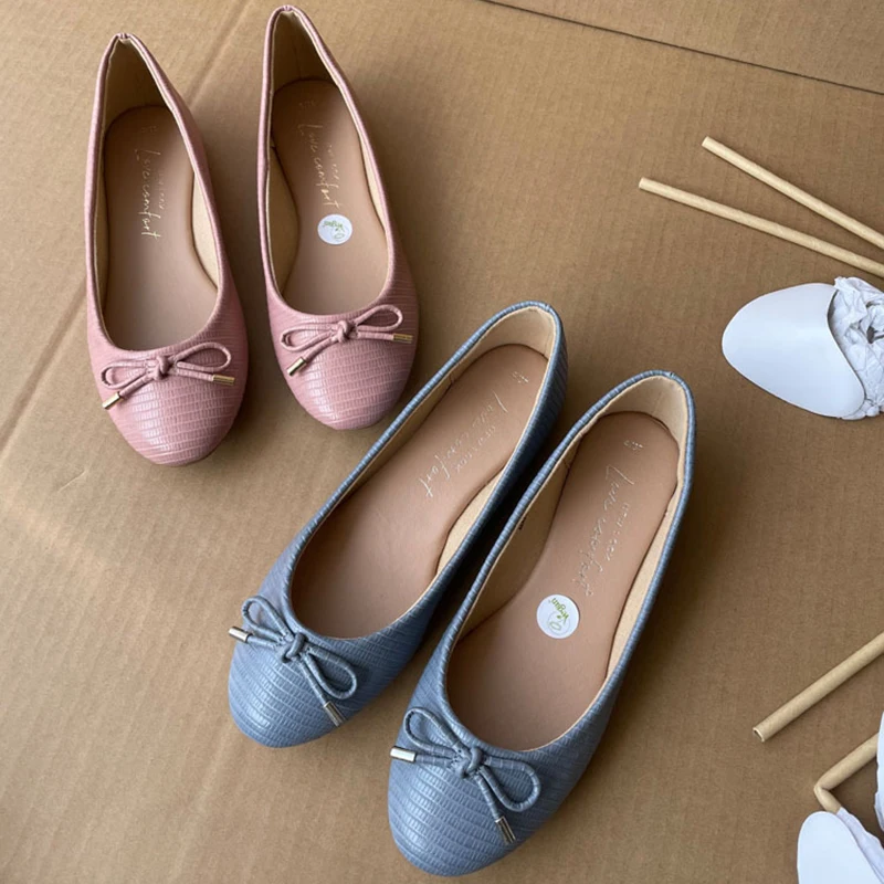 Bowtie-knot Ballet Flats Celebrity Brand Shoes Pink Red White Satin Casual Dress Mary Janes Elastic Band Ladies Loafers
