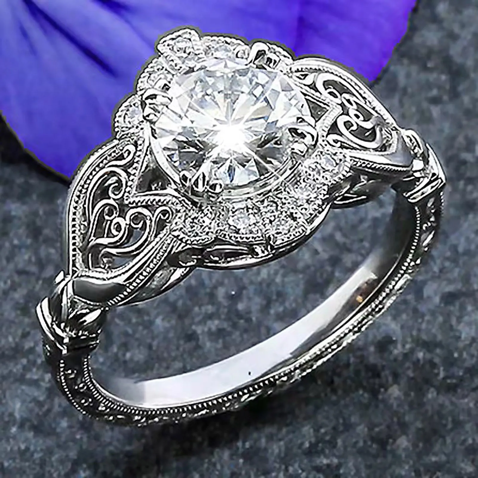 

Fashion Women'S Zirconia Diamond Ring Engagement Wedding Ring Girls Ring