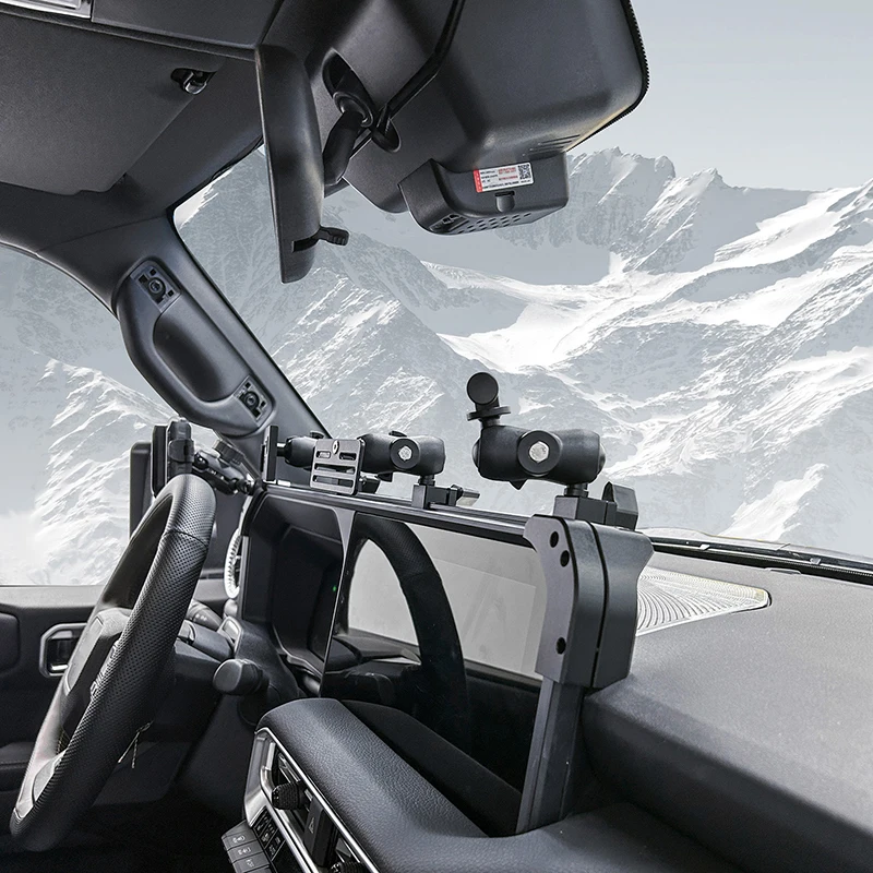 Фото Высококачественная новая модульная консоль для Toyota Land Cruiser 250 LC250 2024 2025 2026, внедорожная, тканевая, с креплением на приборную панель №2