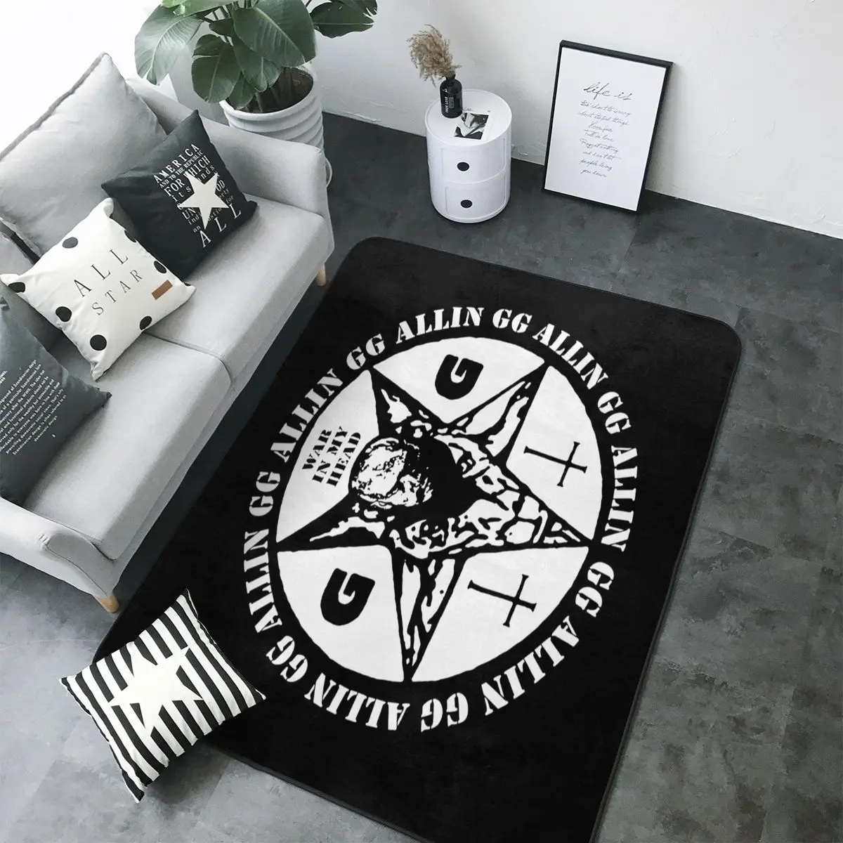 Коврик Gg Allin War In My Head в стиле панк-рок ковер для гостиной домашние коврики 3D